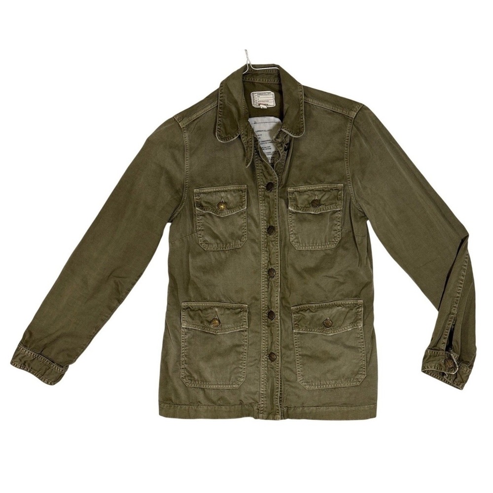 Current/Elliott The Commander Jacket Olive Green Military Utility Coat Size 2